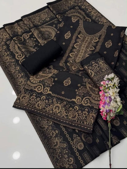 Winter pashmina jacquard 3pc Dress