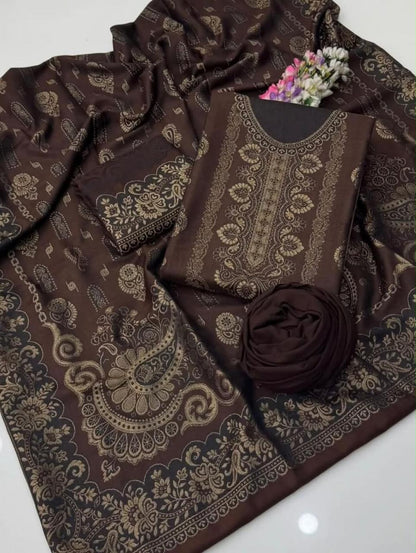 Winter pashmina jacquard 3pc Dress